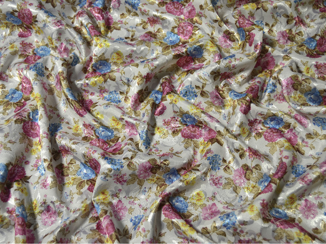 Жаккард набивной "Цветочная поляна" 0007 - фото 4