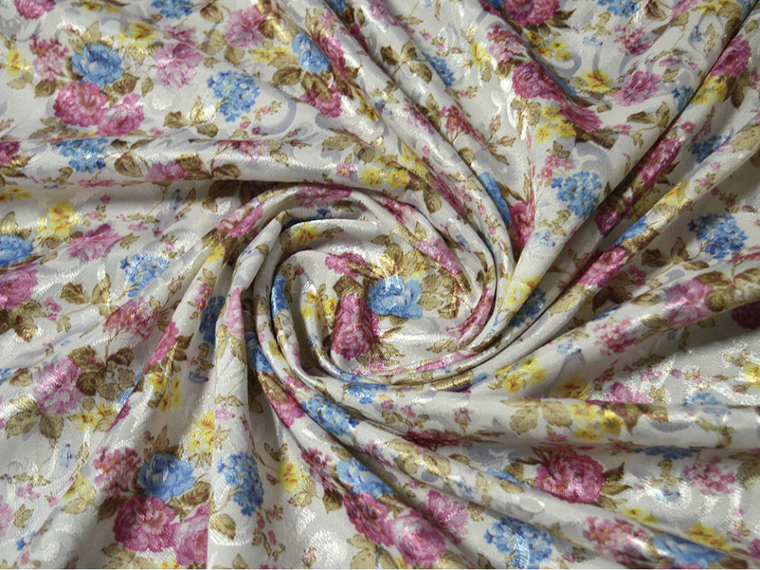 Жаккард набивной "Цветочная поляна" 0007 - фото 2