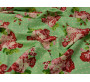 Джинсовая светло-зеленая ткань принт цветы
