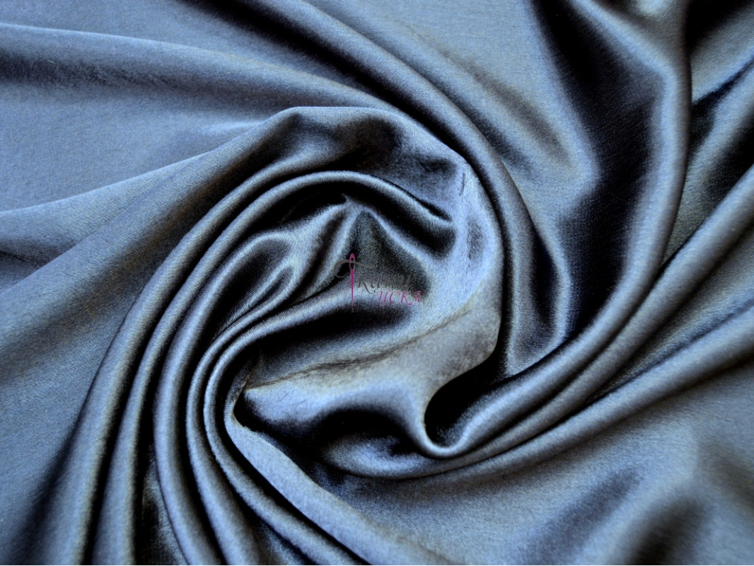 Креп-сатин темно-синий 0008 - фото 3