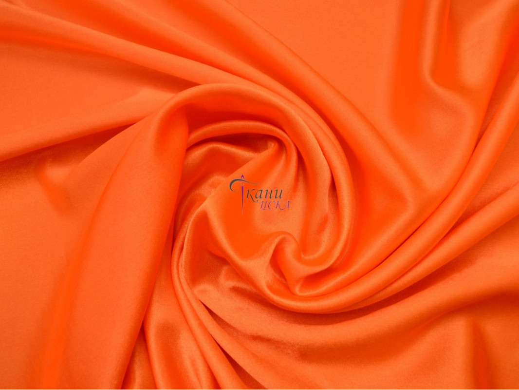Креп-сатин оранжевый 0009 - фото 3