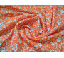 Штапель набивной "Осенние цветы на оранжевом" 0023
