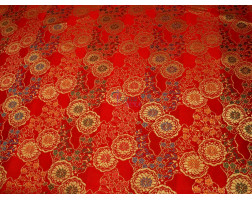 Китайский шелк "Орнамент на красном" 0016