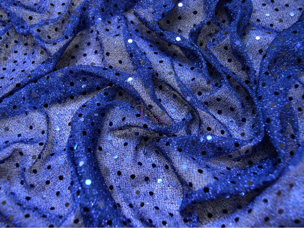 Сетка с пайетками синяя 0004 - фото 3