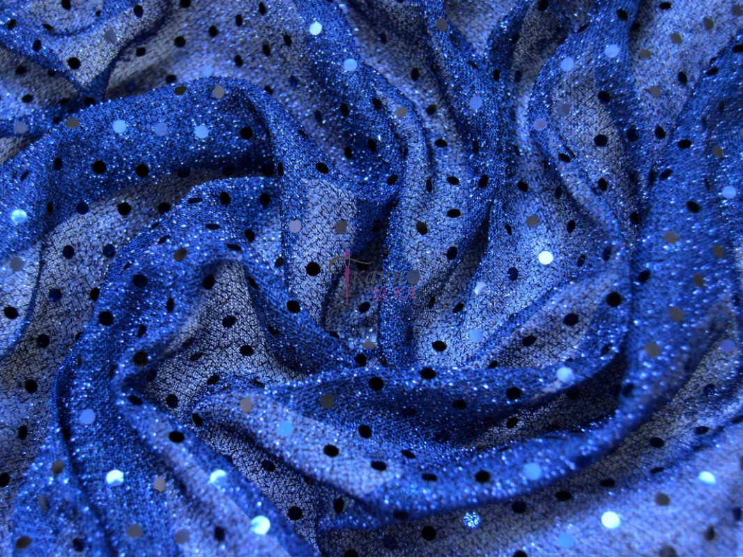 Сетка с пайетками синяя 0004 - фото 4