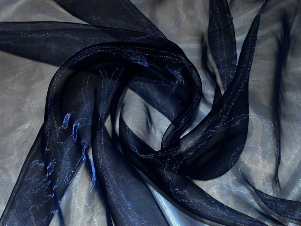 Шелковая ткань с отливом. Органза ткань. Синяя органза. Органза черная. Органза темно синяя.