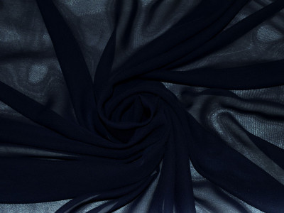 Шифон однотонный "Тёмно-синий" 0006 - фото