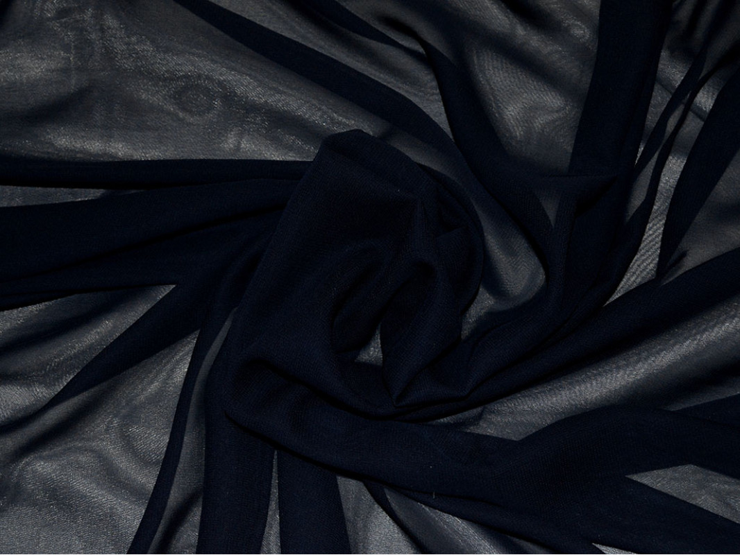 Шифон однотонный "Тёмно-синий" 0006 - фото 4
