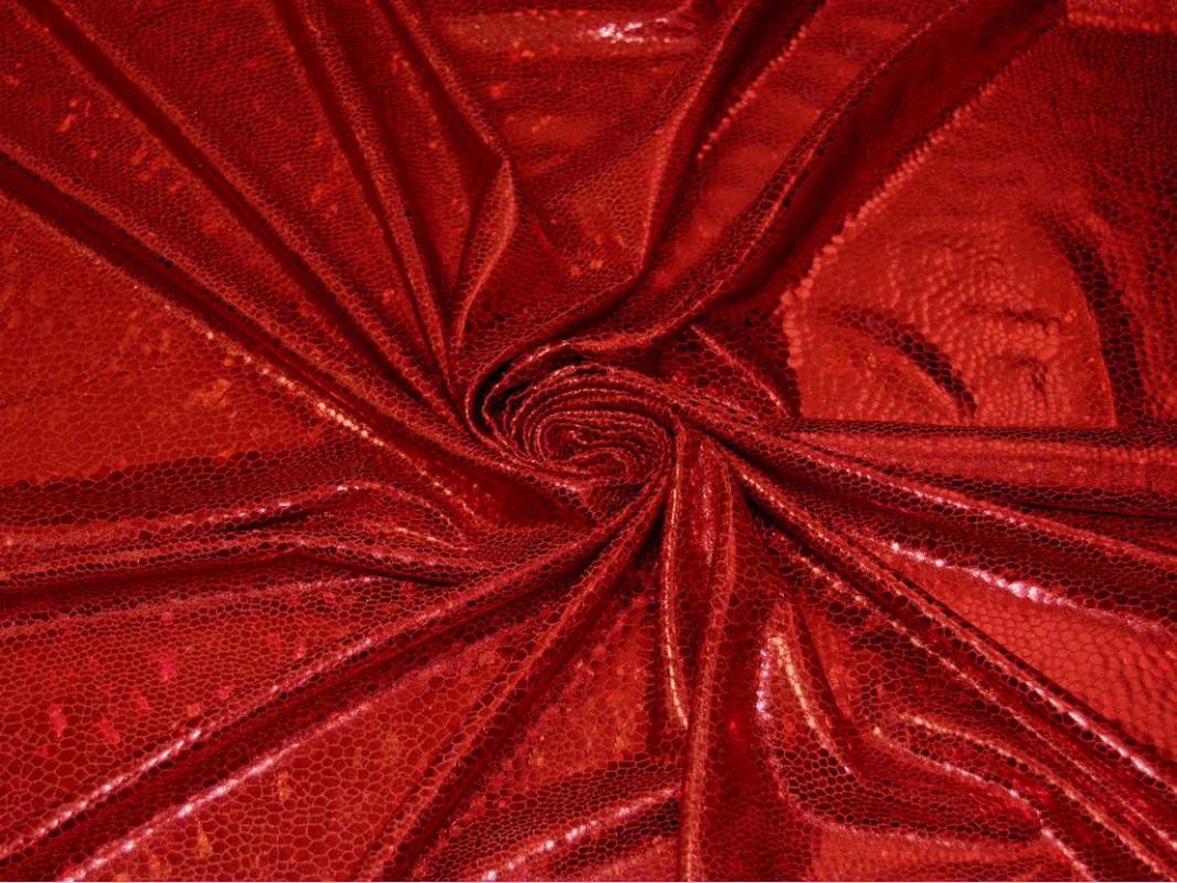 Трикотаж диско "Красная чешуя" 0079 - фото 1