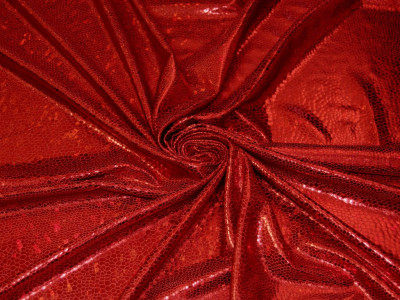 Трикотаж диско "Красная чешуя" 0079 - фото