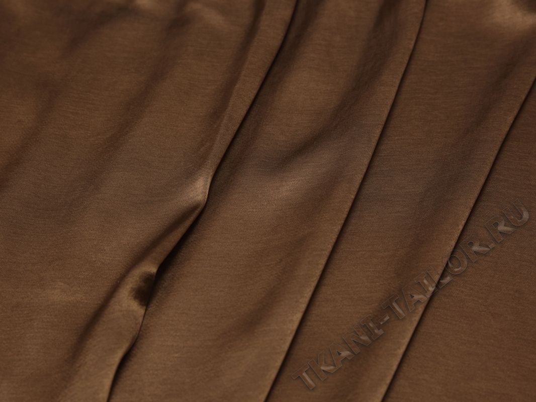 Атласная ткань коричневая - фото 3