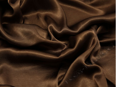 Атласная ткань коричневая - фото