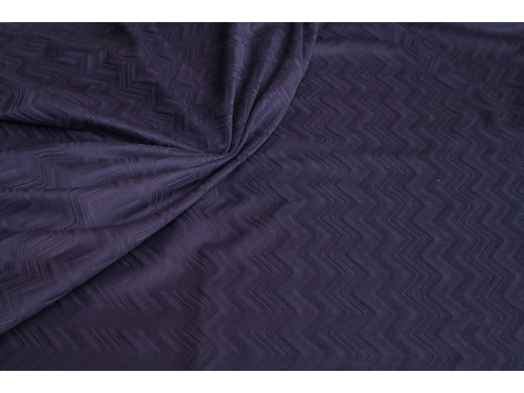 Трикотаж "Тёмно-лиловый зигзаг" д5а-00023 - фото 2