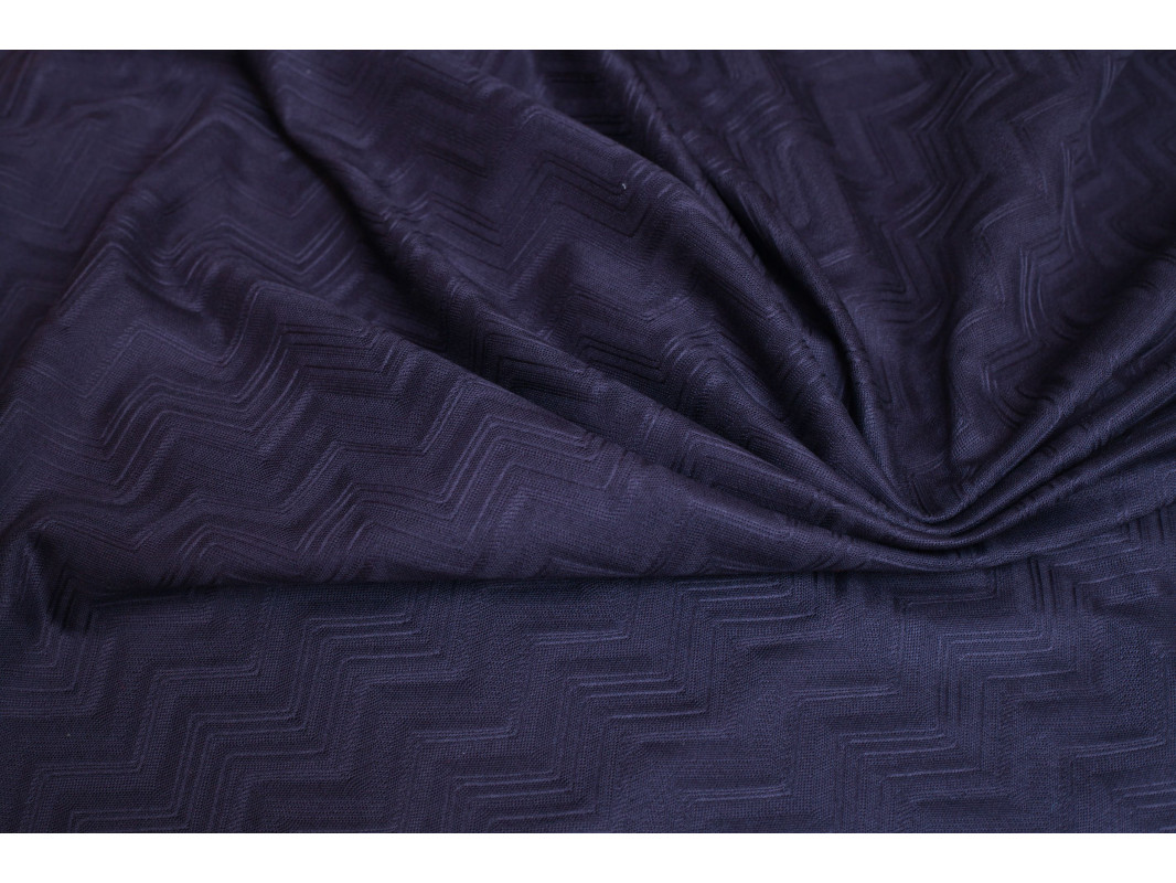 Трикотаж "Тёмно-лиловый зигзаг" д5а-00023 - фото 4