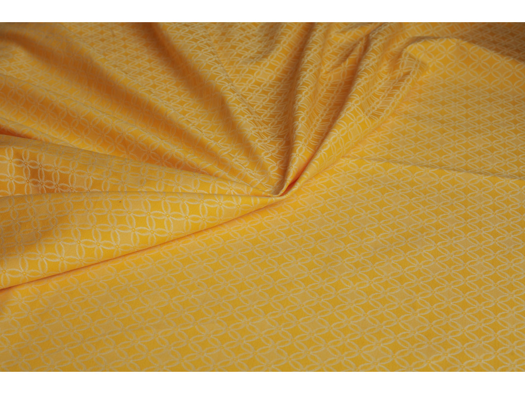 Костюмная ткань желтая с цветочным узором - фото 5