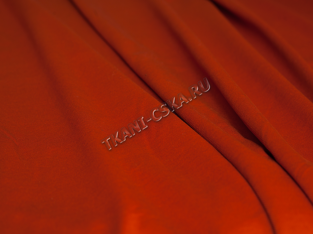 Трикотаж Оранжевый хлопок с эластаном  Г6в-00031 - фото 2