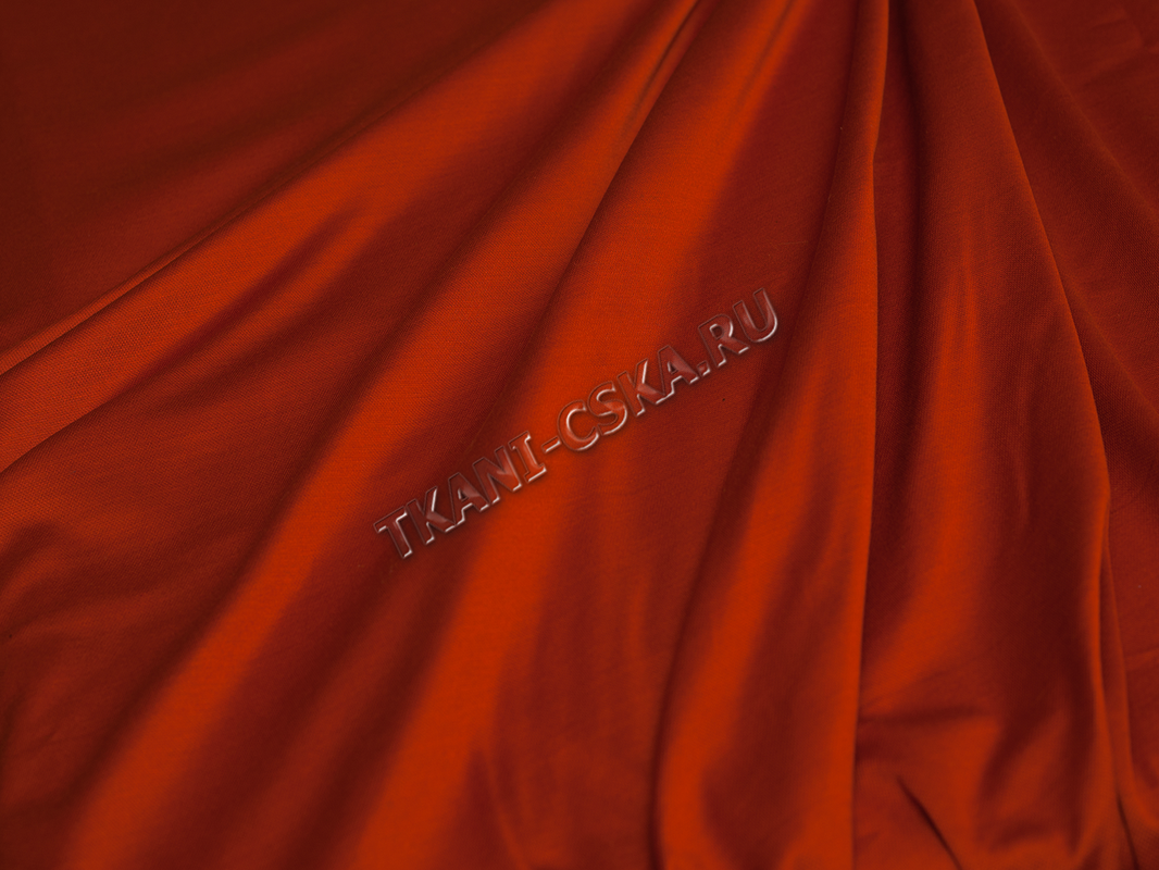 Трикотаж Оранжевый хлопок с эластаном  Г6в-00031 - фото 3