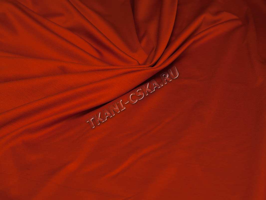 Трикотаж Оранжевый хлопок с эластаном  Г6в-00031 - фото 4