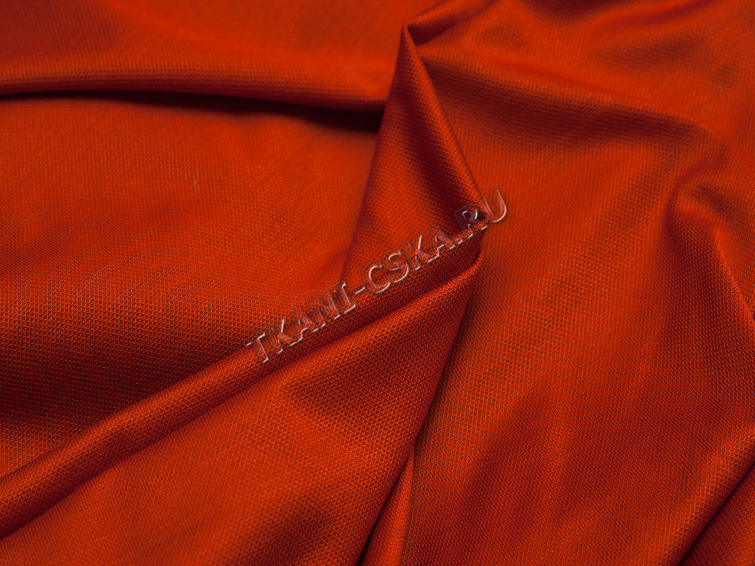 Трикотаж Оранжевый хлопок с эластаном  Г6в-00031 - фото 5