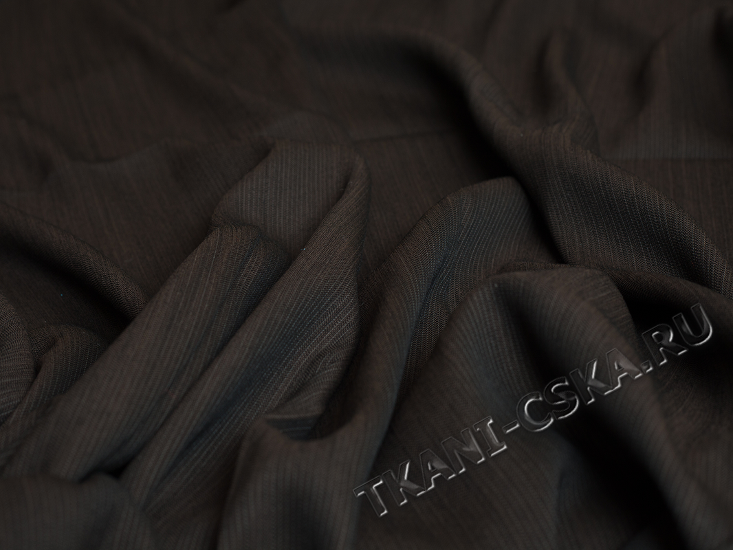 Плательная Тёмно-коричневая вискоза с шерстью - фото 2