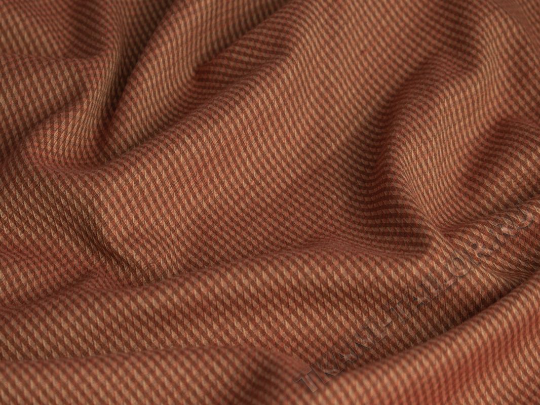 Рубашечная ткань терракотовая геометрический принт - фото 3