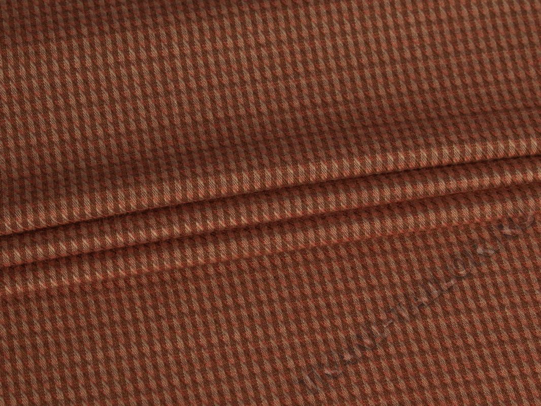 Рубашечная ткань терракотовая геометрический принт - фото 1
