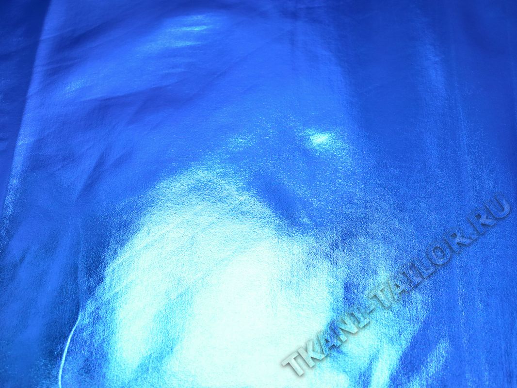 Трикотаж диско синего цвета - фото 2