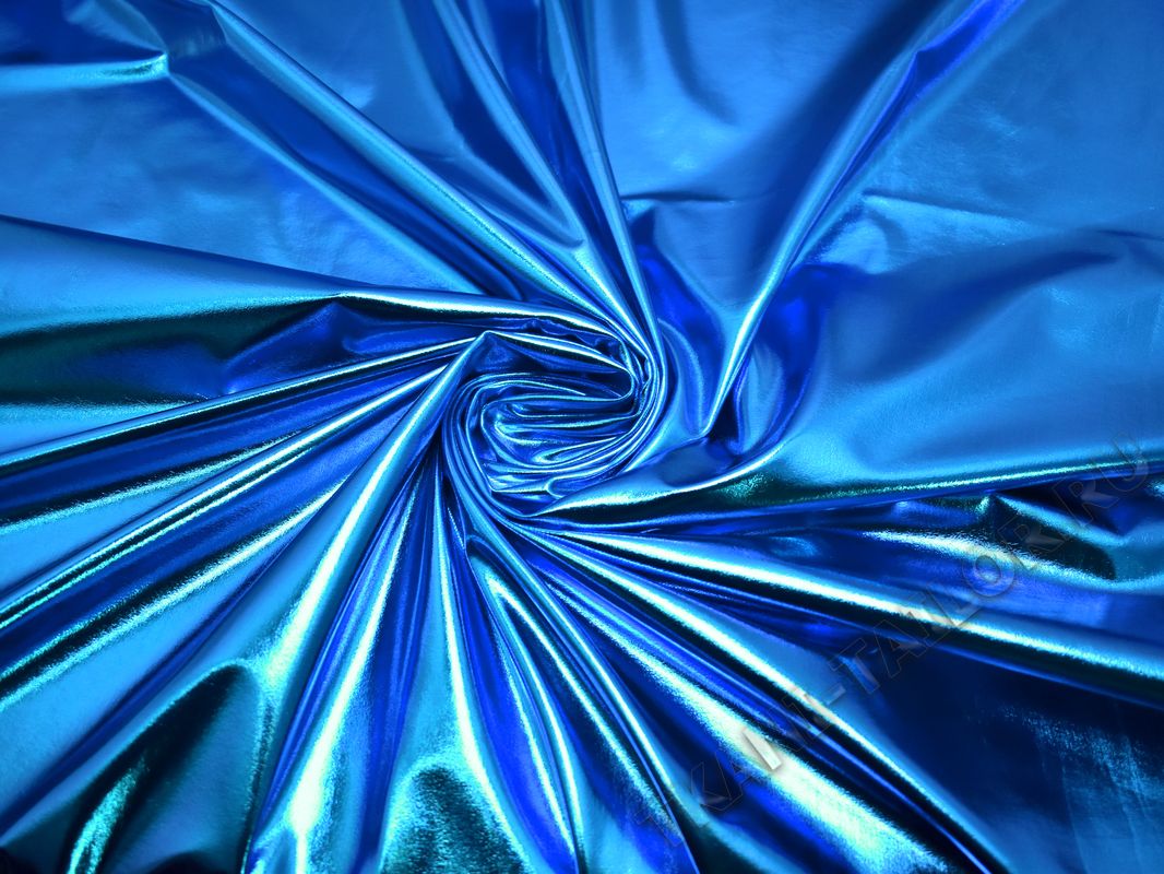 Трикотаж диско синего цвета - фото 1