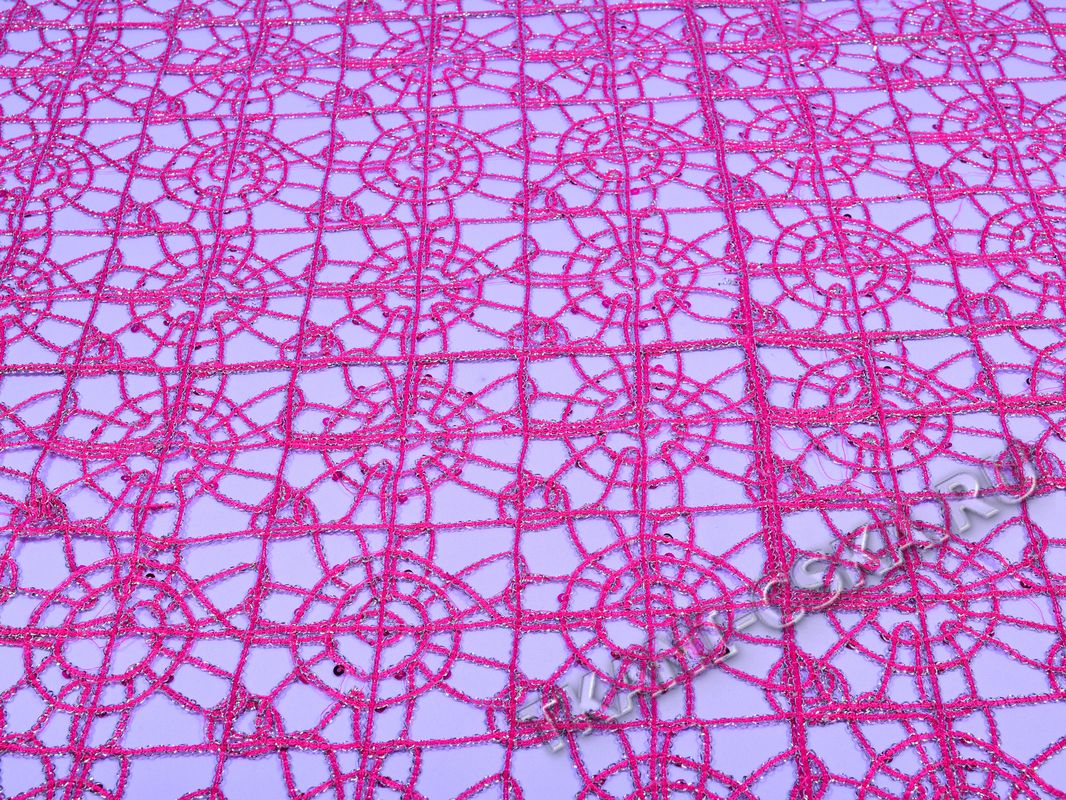 Сетка розовая с пайетками - фото 2