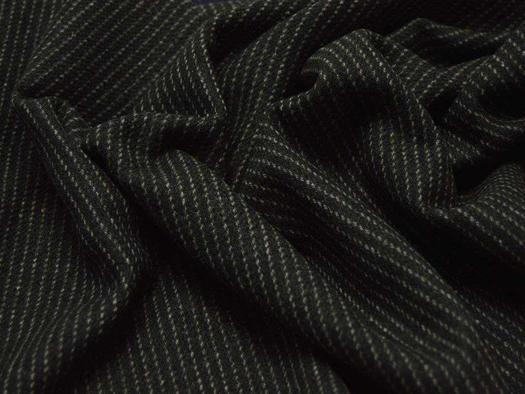 Костюмная ткань В Темно-зеленую Полоску 00008 - фото 5