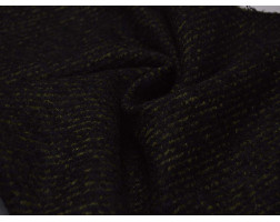 Пальтовая ткань черная в темно-зеленую крапинку 00044