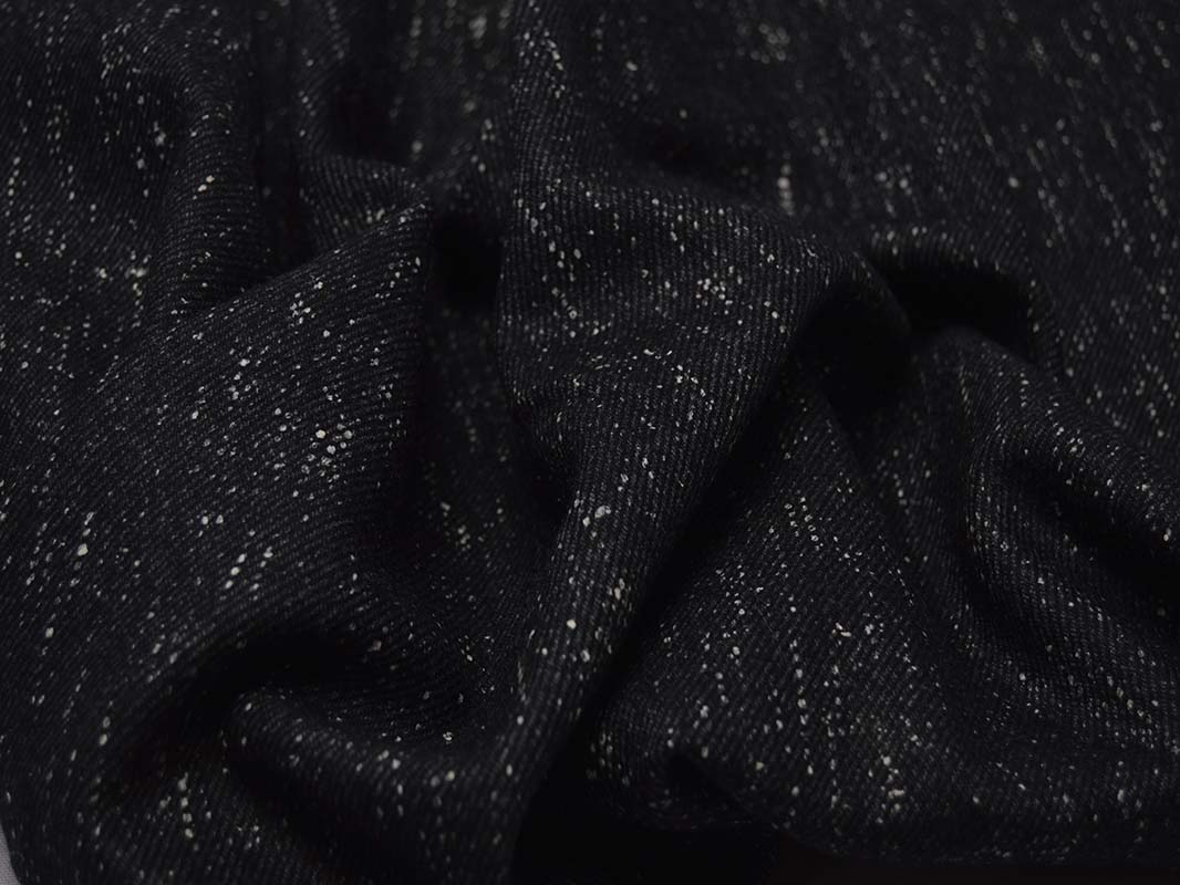 Пальтовая ткань черная в белую крапинку 00051 по цене 1170.0 ₽ в  интернет-магазине Ткани-Тейлор