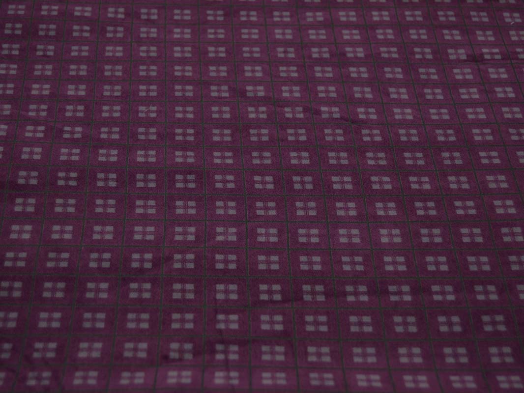 Костюмная ткань Фиолетовая Клетка С Серым 00056 - фото 2