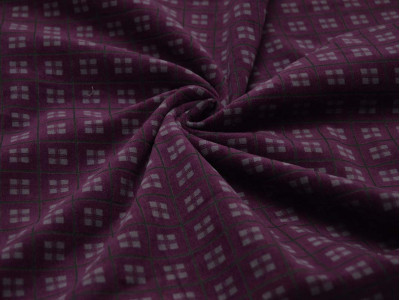 Костюмная ткань Фиолетовая Клетка С Серым 00056