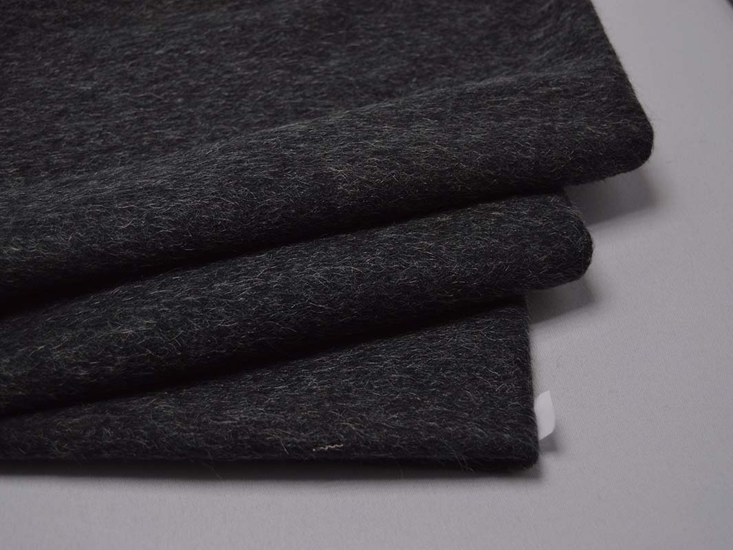 Пальтовая ткань черная с серым ворсом - фото 3