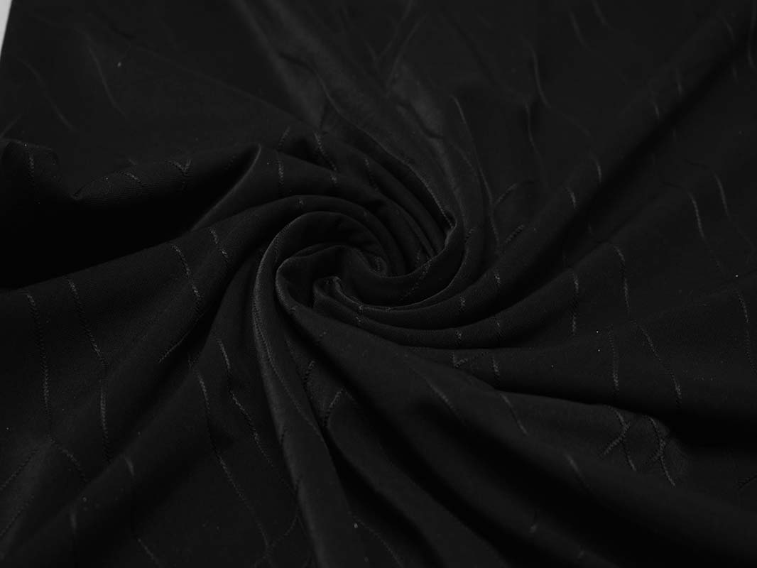 Трикотаж  Черный с узором 00121 - фото 1