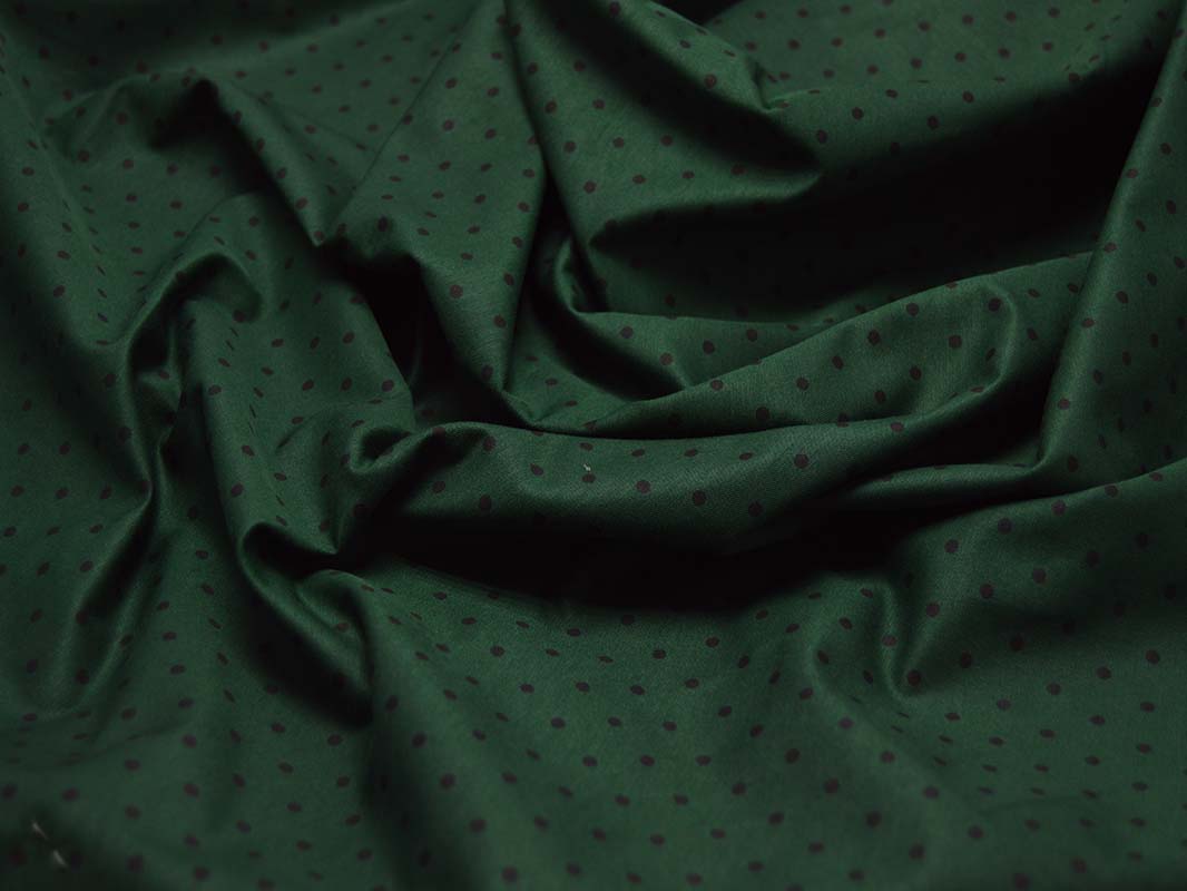 Плательная Зеленая В Черный Горох 00054 - фото 5