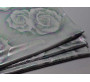Трикотаж диско белый с серебристыми розами 0087