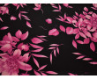 Трикотаж черный с розовыми цветами 00141
