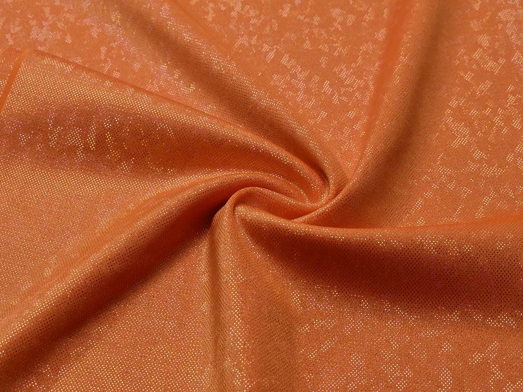 Трикотаж диско оранжевый с серебром 0071 - фото 4
