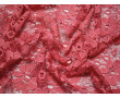 Гипюр стрейч розовый цветы 00116