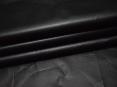 Курточная ткань черная гладкая - фото