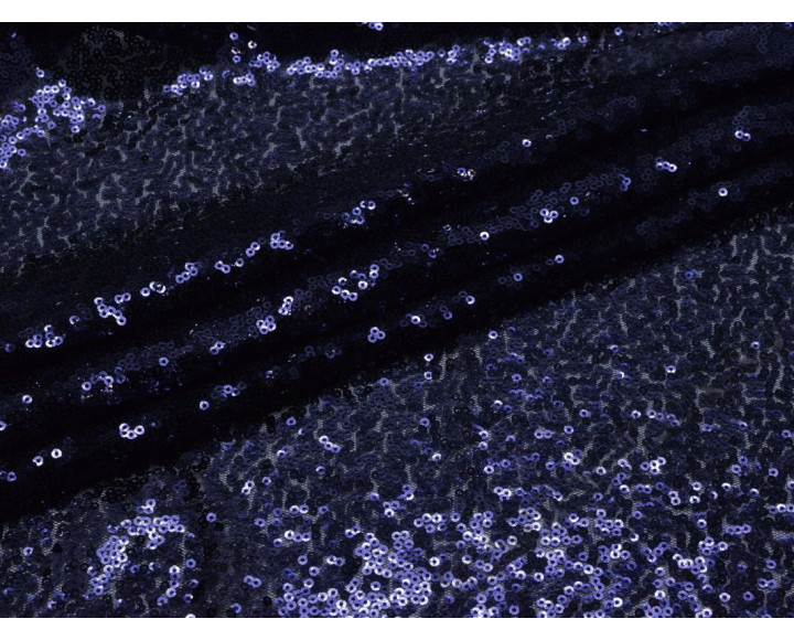 Сетка с пайетками темно-синяя