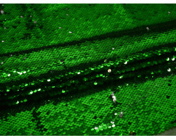 Сетка с пайетками зелено-серебристая