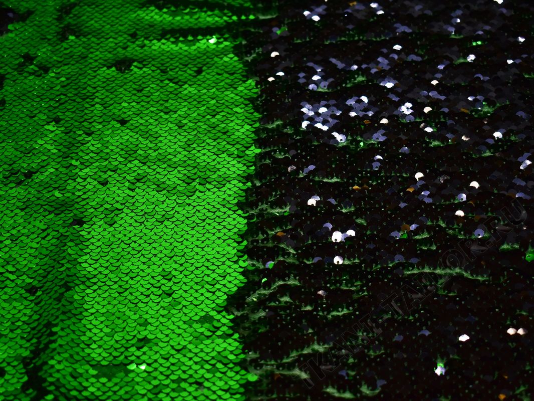 Сетка с пайетками зелено-черная - фото 2
