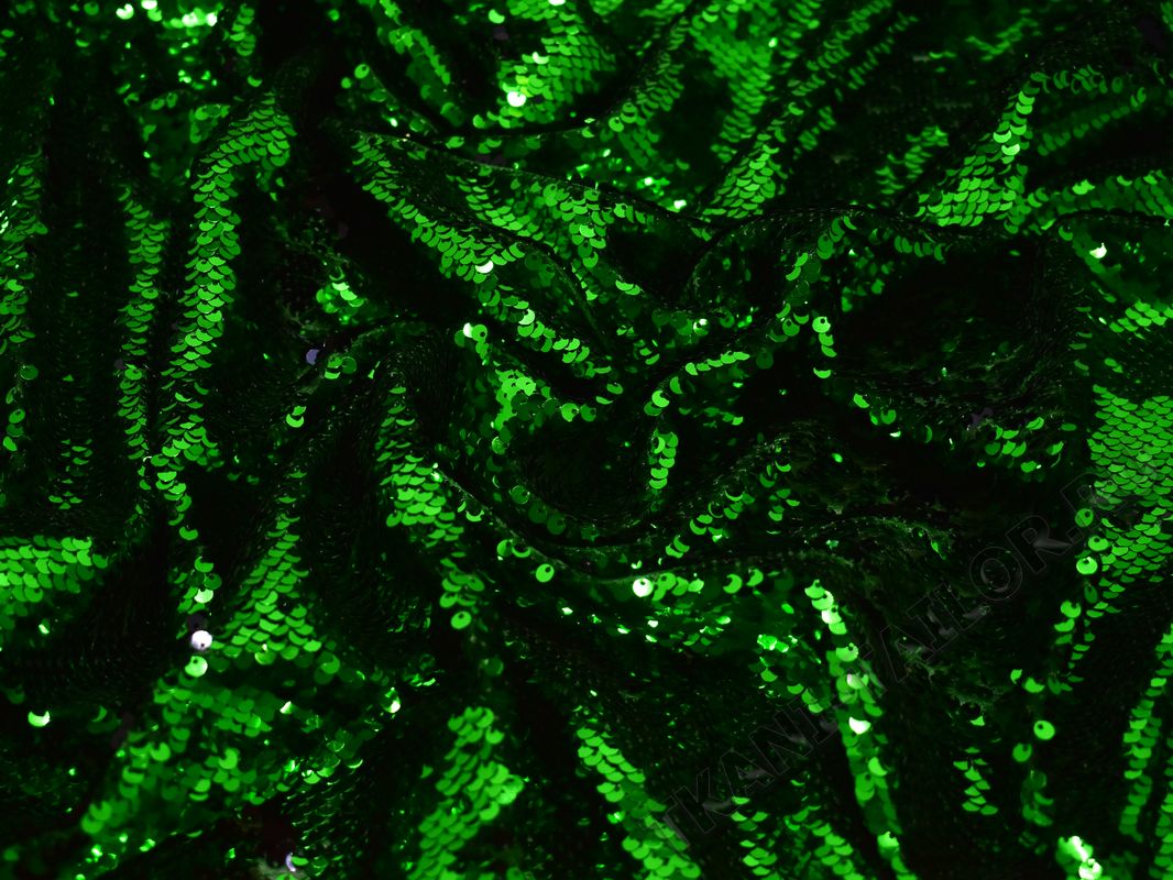 Сетка с пайетками зелено-черная - фото 5
