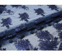 Сетка темно-синяя с вышивкой принт цветы