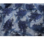 Сетка темно-синяя с вышивкой принт цветы