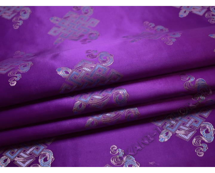 Китайский шелк фиолетовый абстрактный узор
