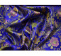 Китайский шелк синий с золотыми цветами